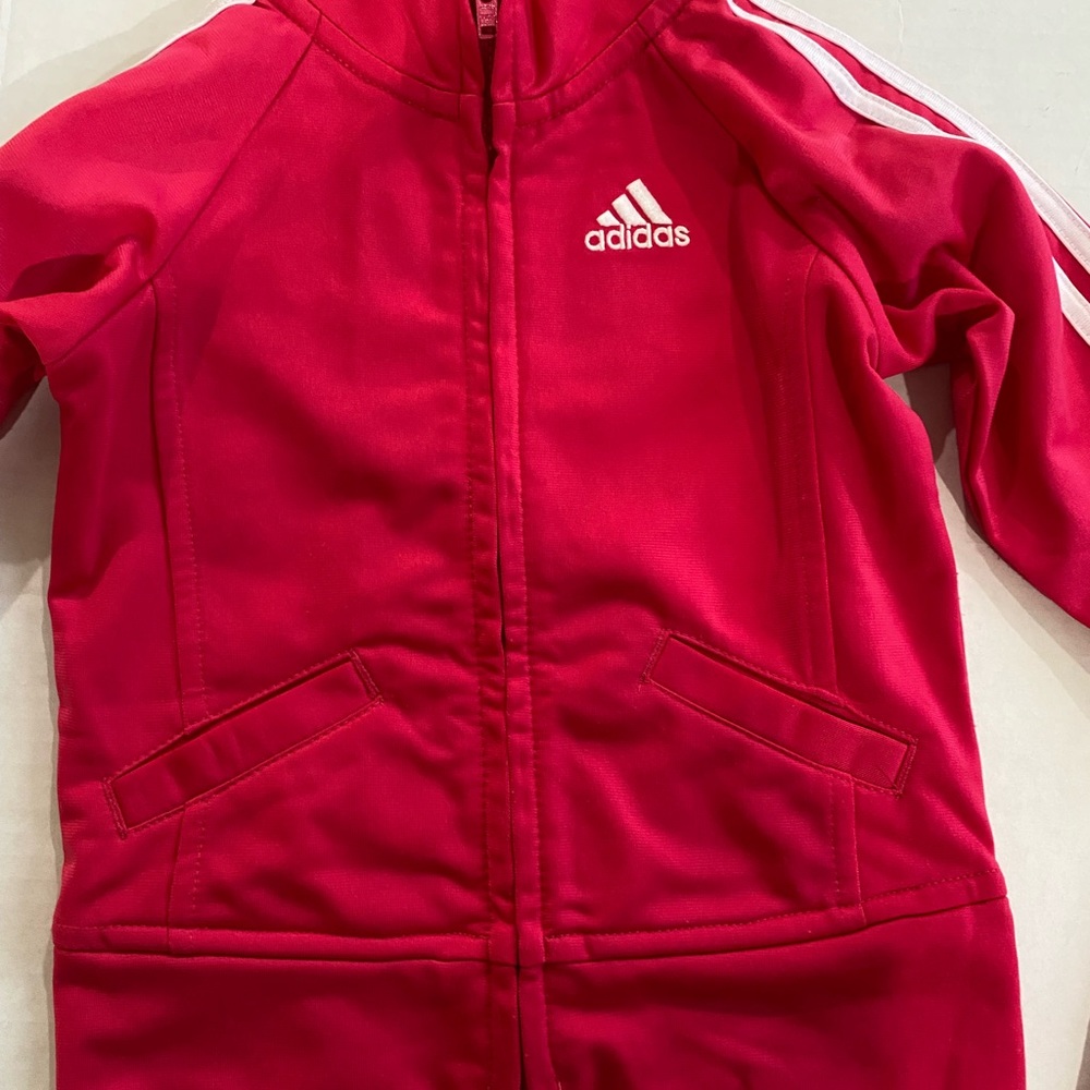 Adidas toddler girl dark pink track suit size 18 m - Picture 6 of 13